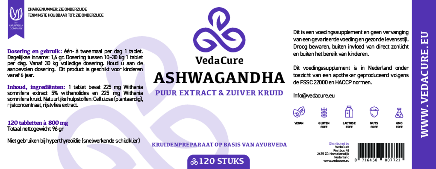 Ashwagandha Tabletten afbeelding van document #1, etiket